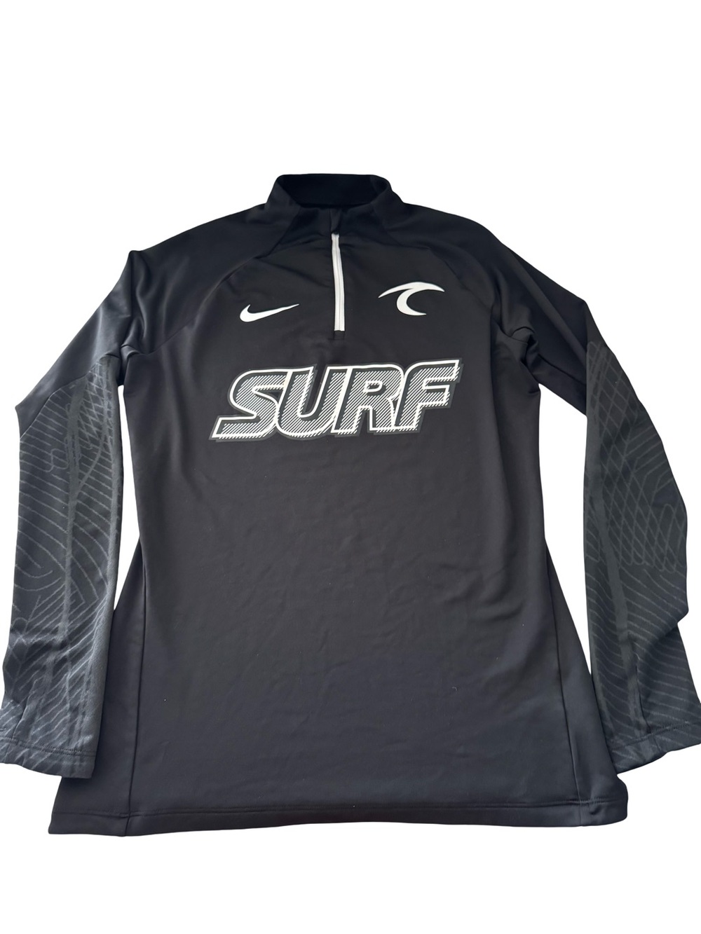 Nike Surf Soccer Drill Top Black Quarter Zip Long Sleeve Sz S